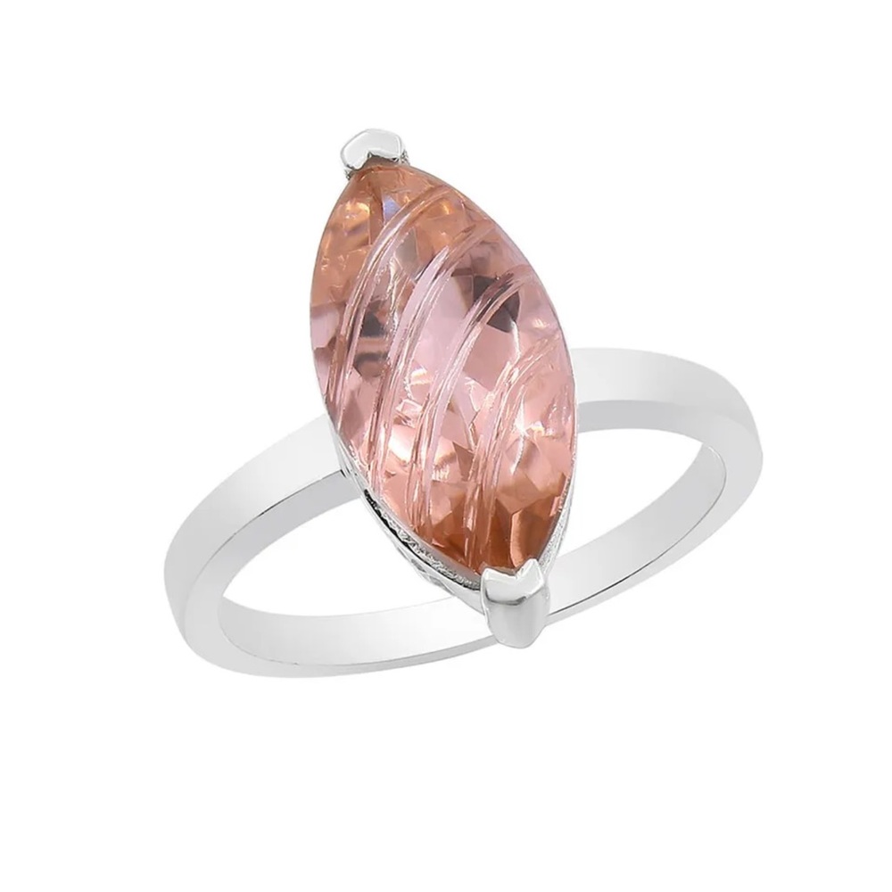 Gorgeous peach Morganite Silver rings 7, 8.5 - Picture 9 of 12